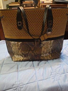 Stella McCartney Perforated Python Vegan Leather Tote. $1,200 Retail. EUC.